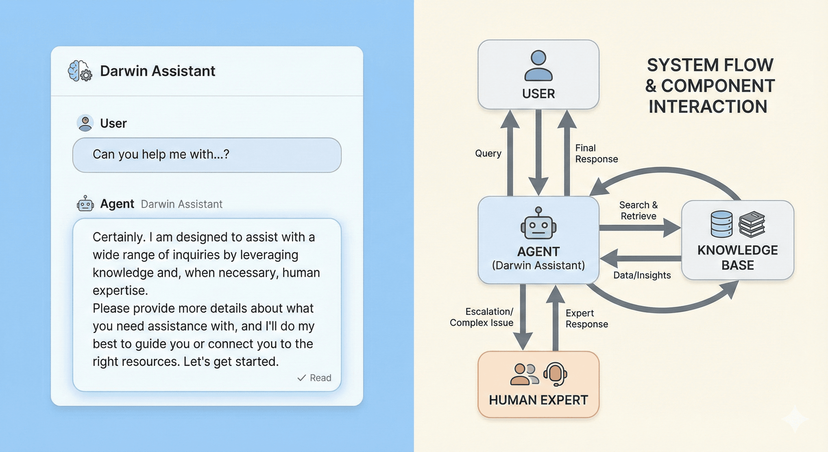 Architecture diagram and chat agent for Darwin WCDI